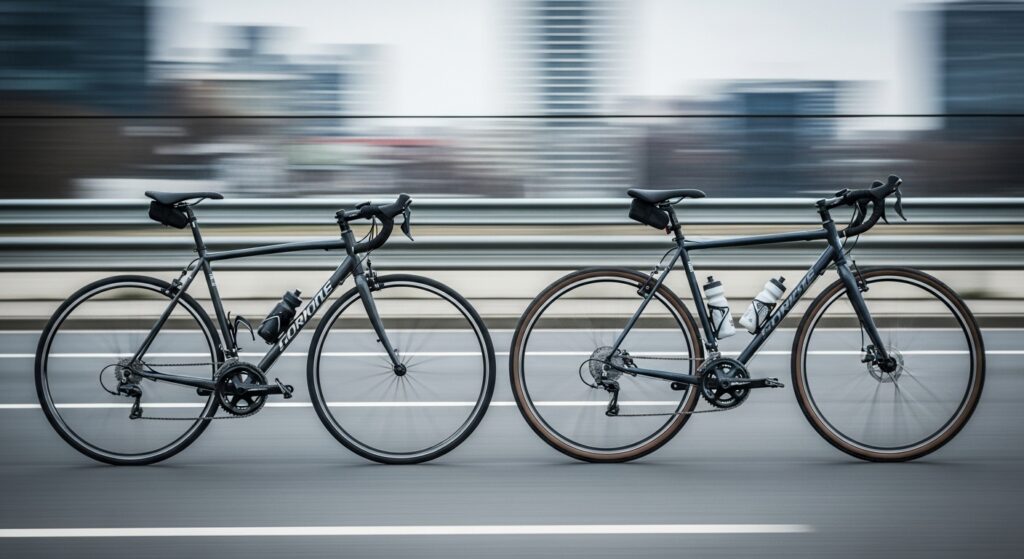 クロスバイクとロードバイクの速さ