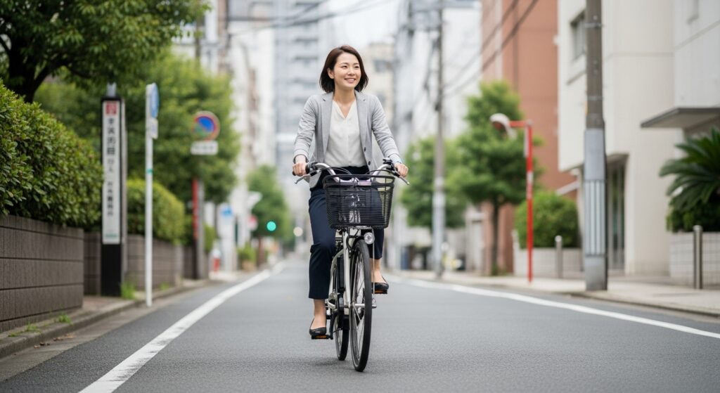 電動アシスト自転車の7キロ所要時間