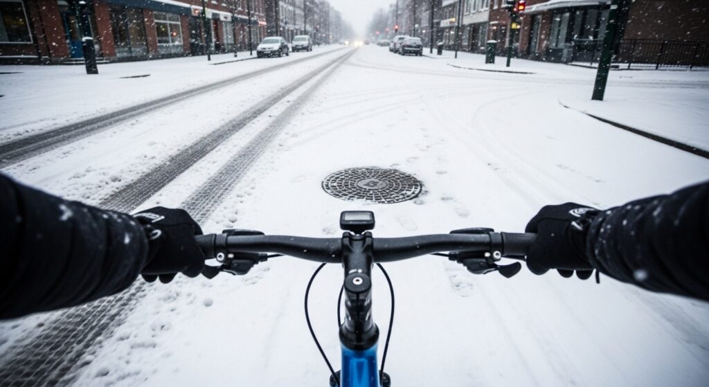 雪の日の自転車、特に注意すべき場所