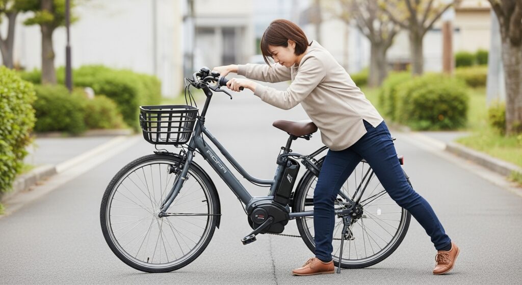 原因5:使い方や駐輪場所の問題【重くて上がらない】