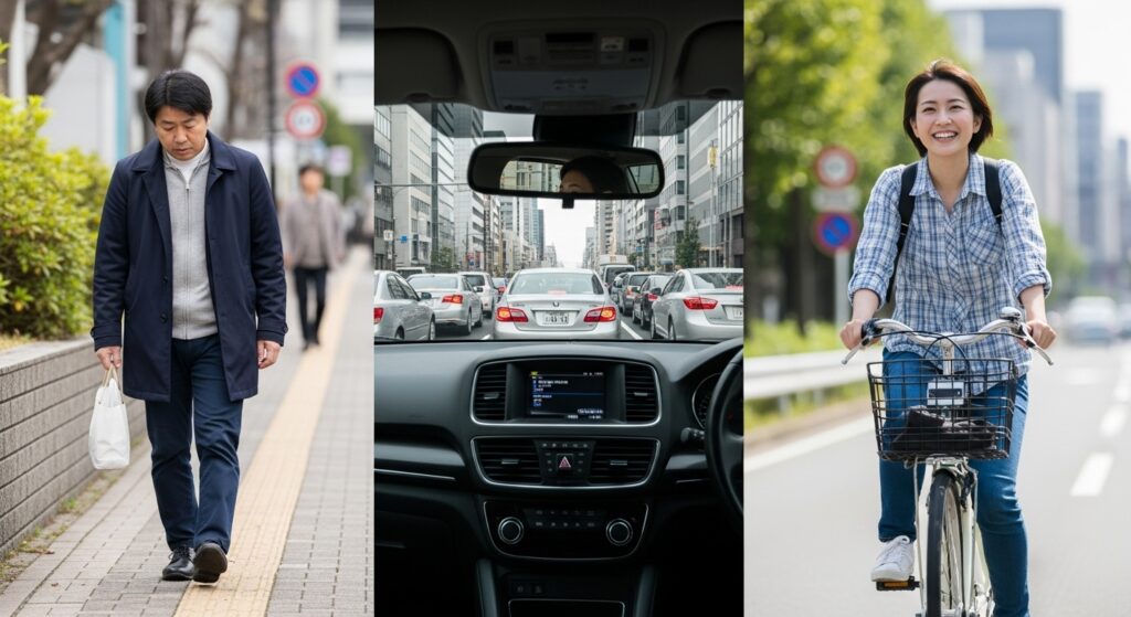 徒歩と車の所要時間と比較：6キロは何分？