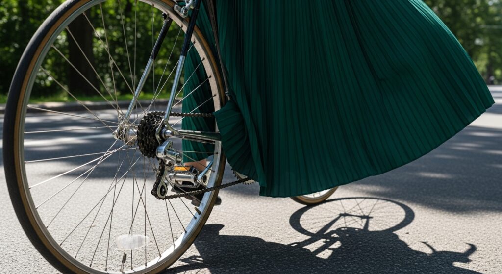 ロングスカートで自転車に乗るのは危険？