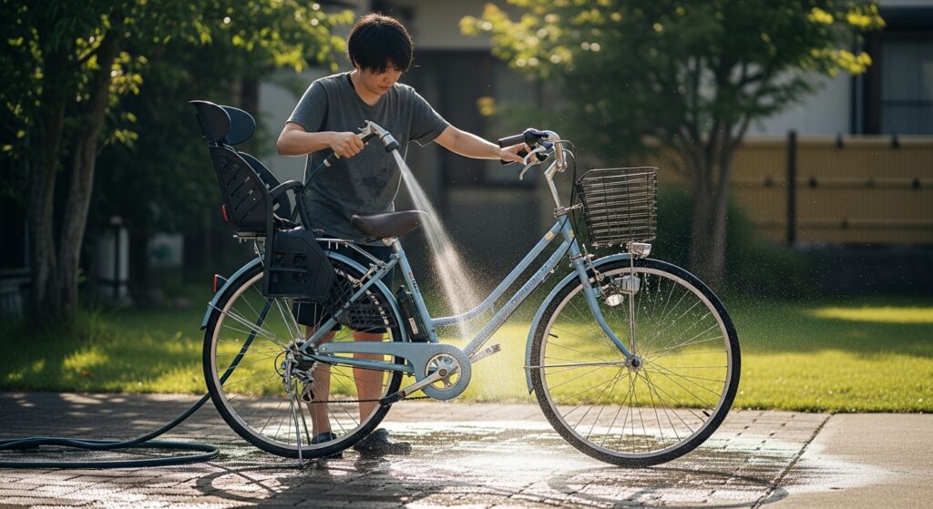 自転車に水をかけて洗っても大丈夫？正しい手順と注意点