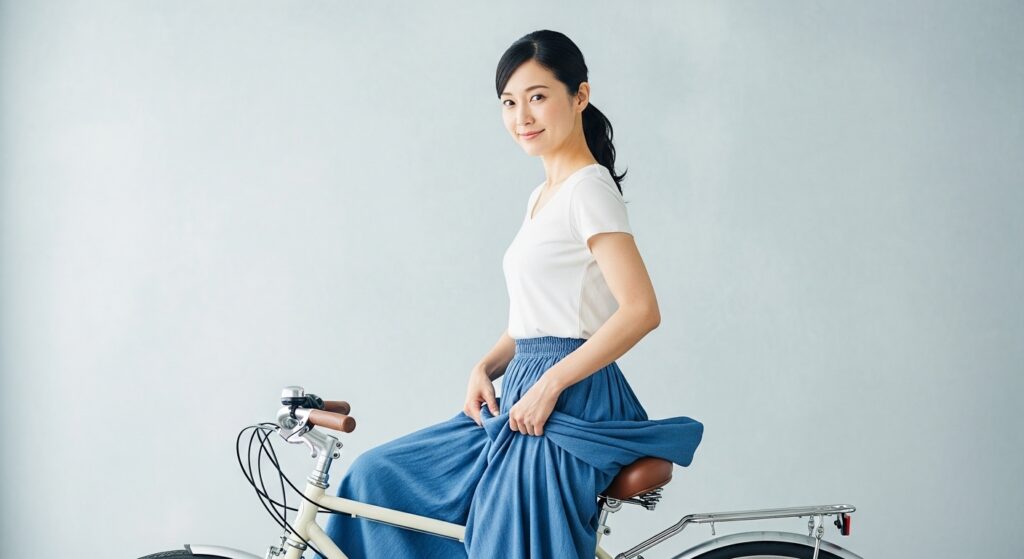 裾の巻き込みを防ぐ、乗車時の簡単テクニック
