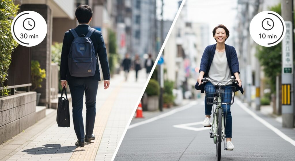 結論:徒歩30分は自転車で何分?