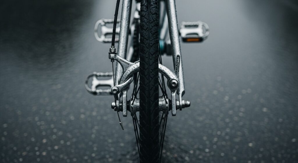 雨の日の通学で注意すべきブレーキ性能とタイヤの状態