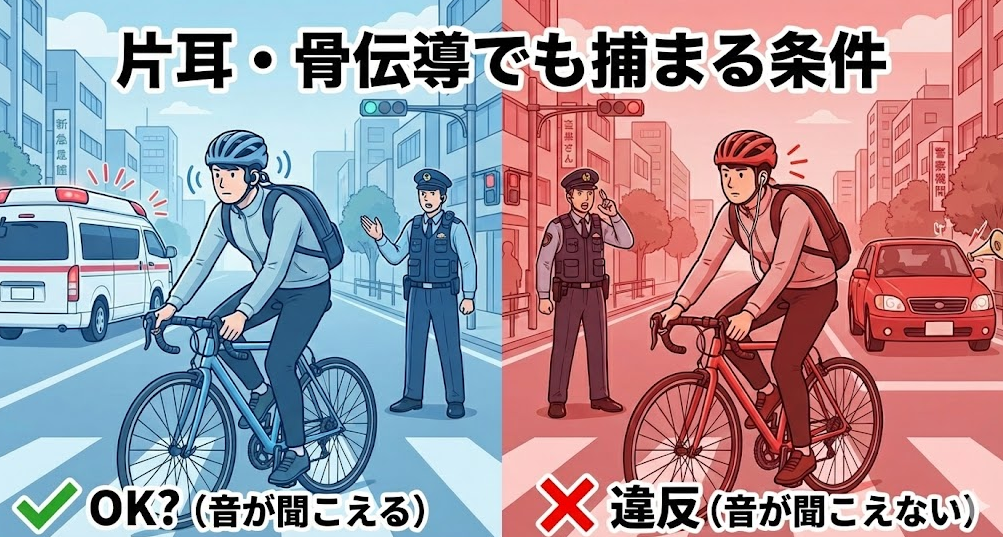 片耳・骨伝導でも捕まる条件