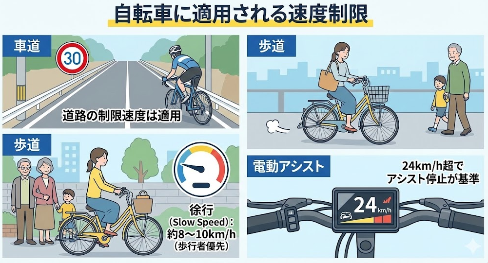自転車に適用される速度制限