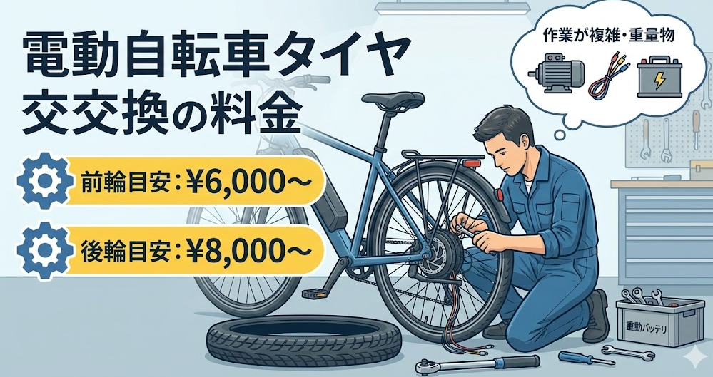電動自転車タイヤ交換の料金