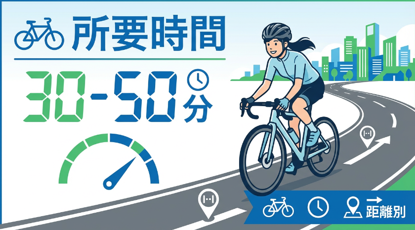 自転車10kmにかかる時間の目安