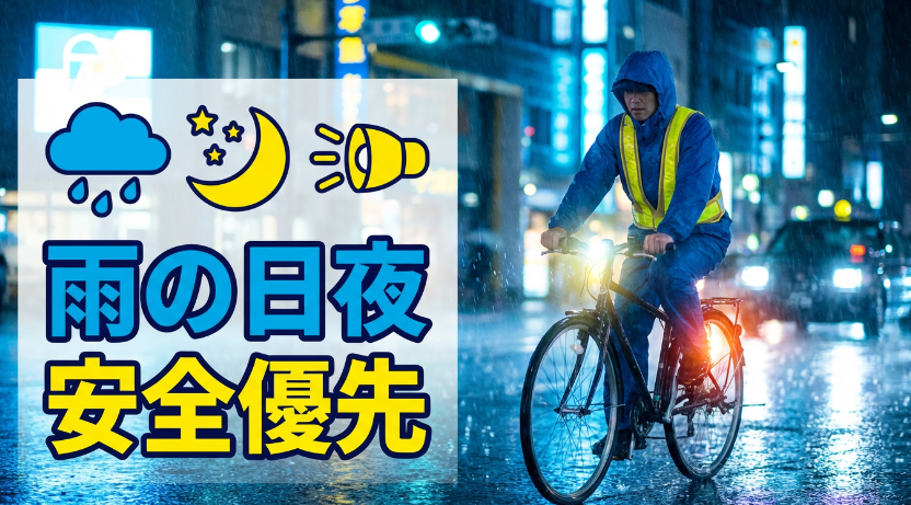 雨の日や夜の4キロ走行の注意