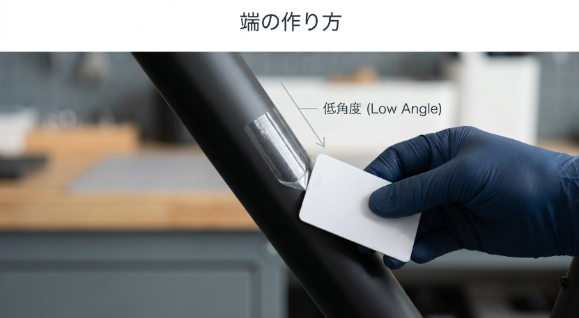 端の作り方と剥がす角度のコツ