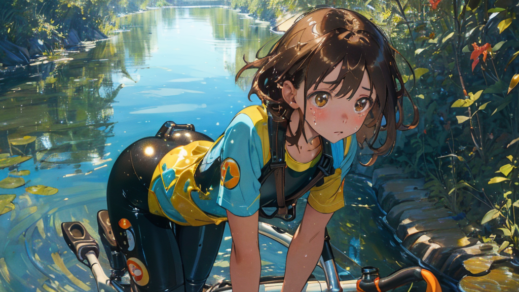 パンク箇所の特定方法（水を使った穴探し）