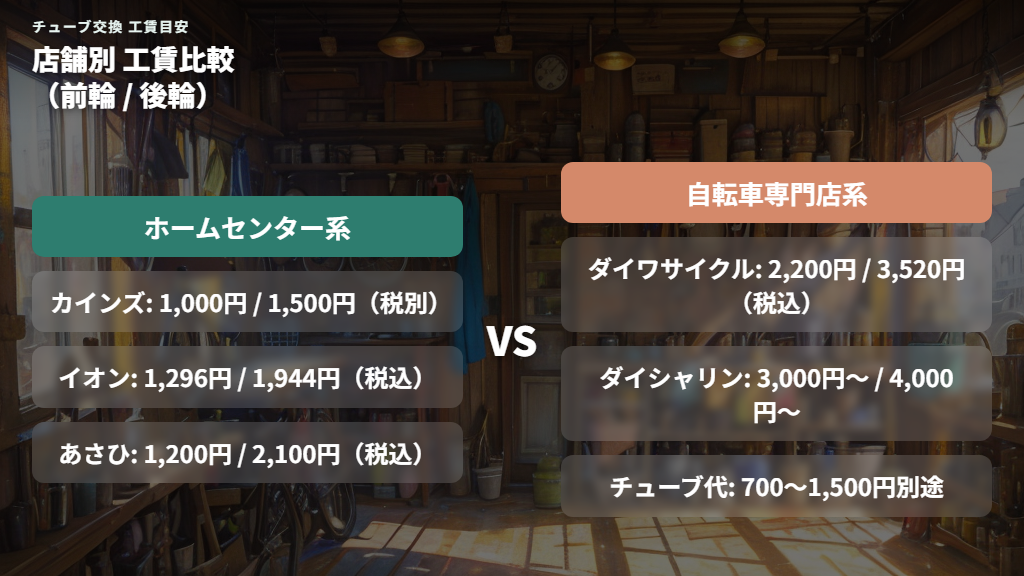 自転車屋に頼む場合の費用相場