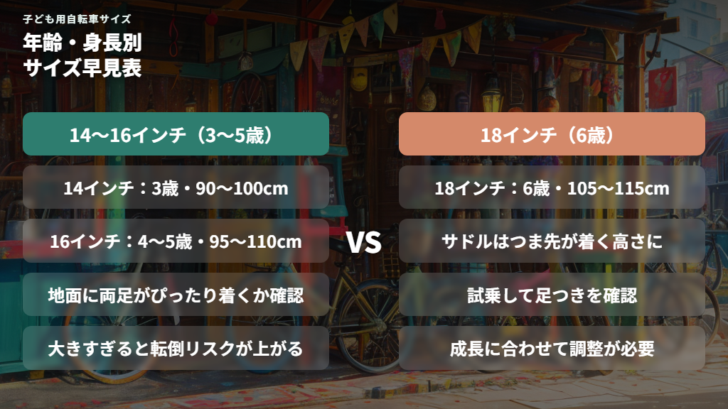 子ども用自転車の年齢・身長別サイズの選び方