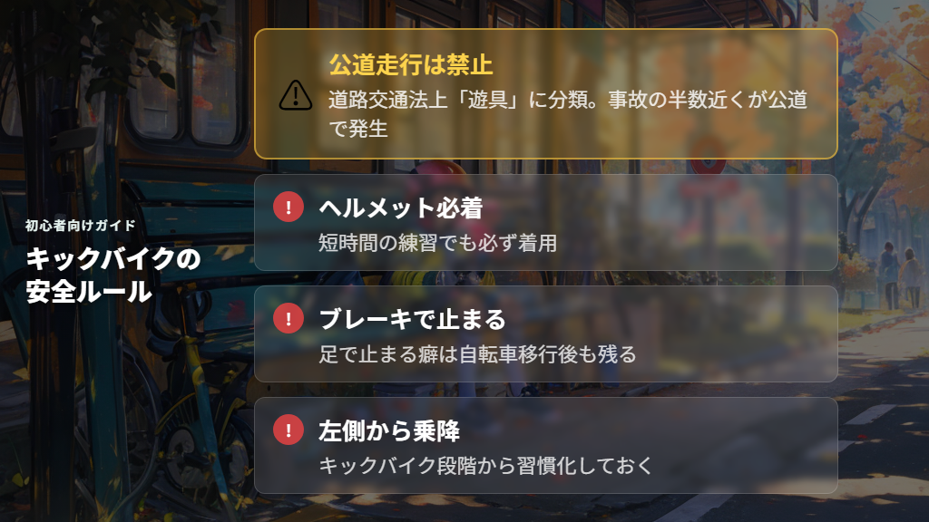 公園で自転車練習するときの安全装備とルール