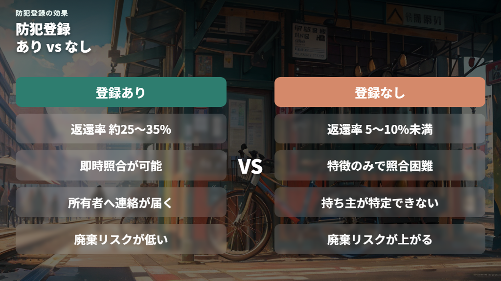 防犯登録の有無が発見率に大きな差をつける理由
