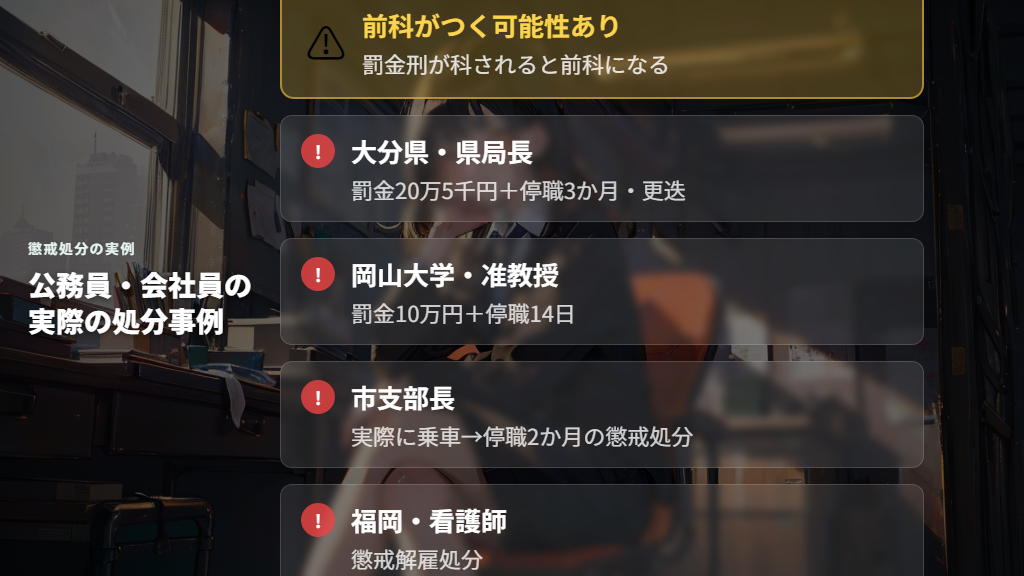 公務員・会社員が自転車で飲酒運転した場合の懲戒処分事例