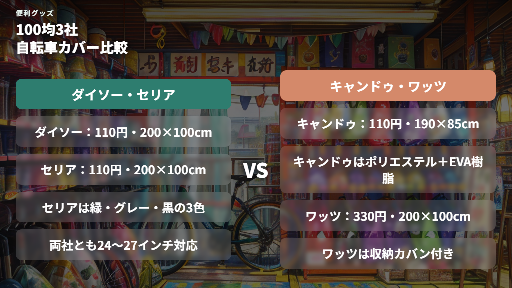 セリア・キャンドゥとの100均3社比較と売場の見つけ方