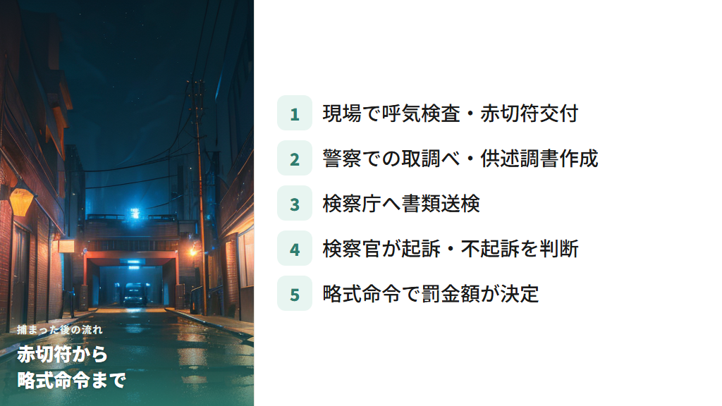 捕まった後の流れ―赤切符から略式命令まで