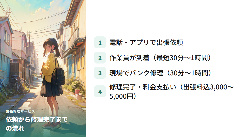 出張修理サービスを呼んだときの所要時間