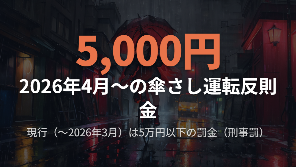 自転車の傘さし運転と2026年から変わる罰則の新ルール