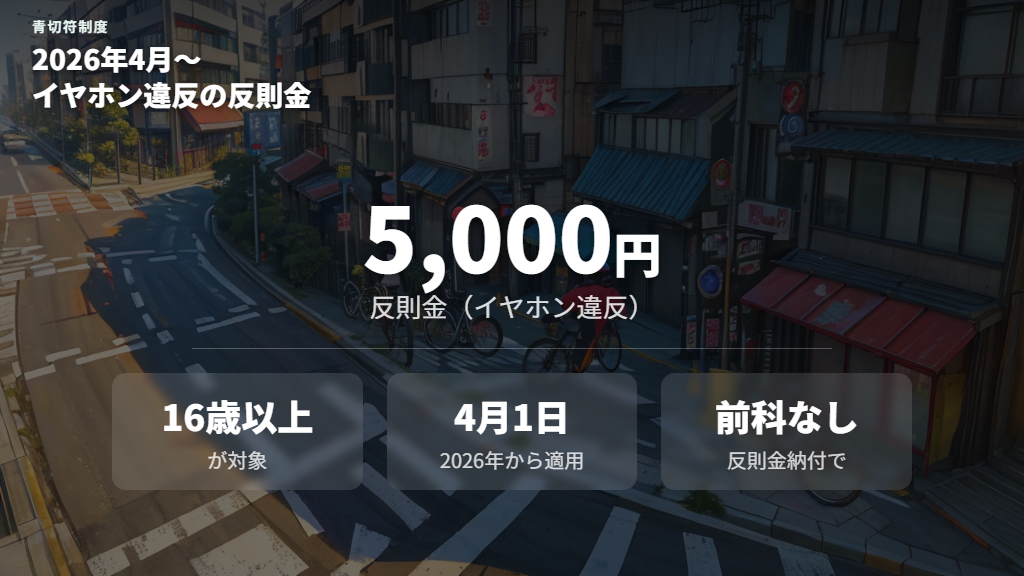2026年4月から始まる青切符と反則金5,000円の仕組み