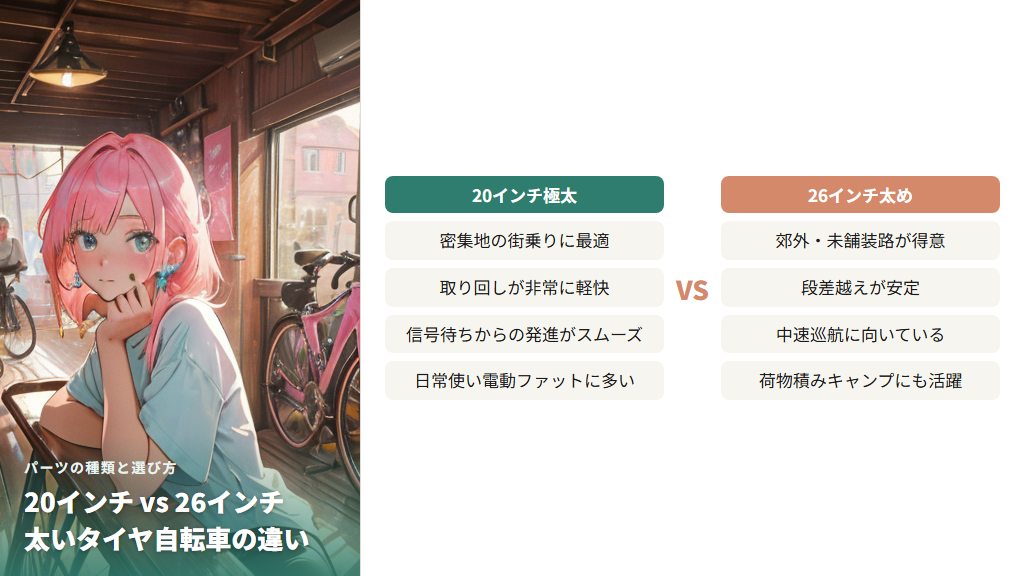 20インチと26インチの違い｜小回り派 vs 走破性派