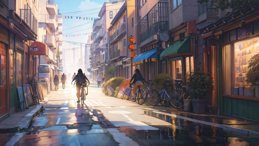 自転車の時速と徒歩・車との速度を比べると