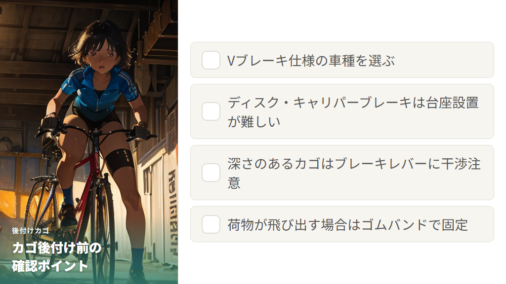 着脱式カゴ・後付けカゴでクロスバイクをカスタムする方法
