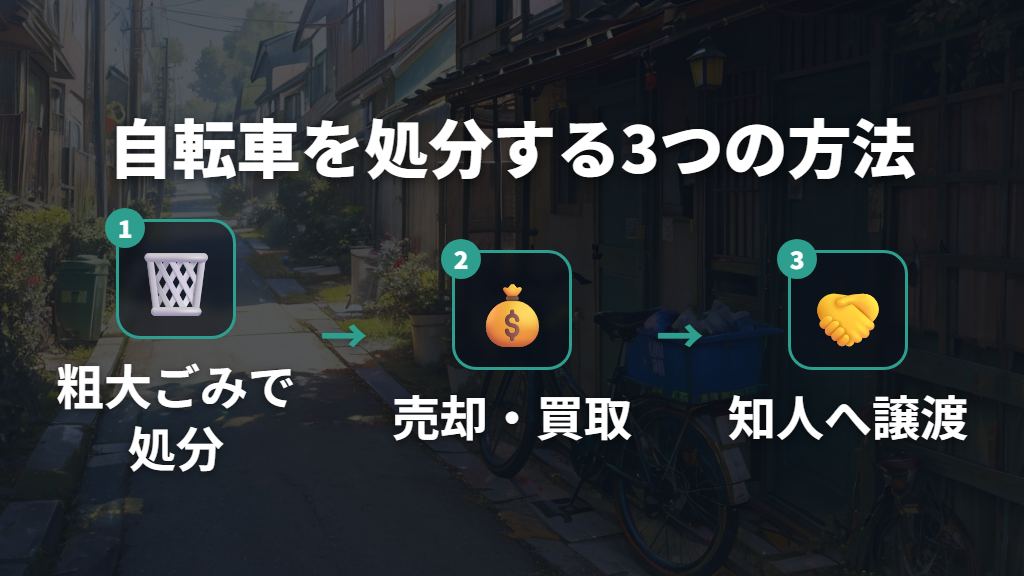 引っ越しを機に自転車を処分する3つの方法