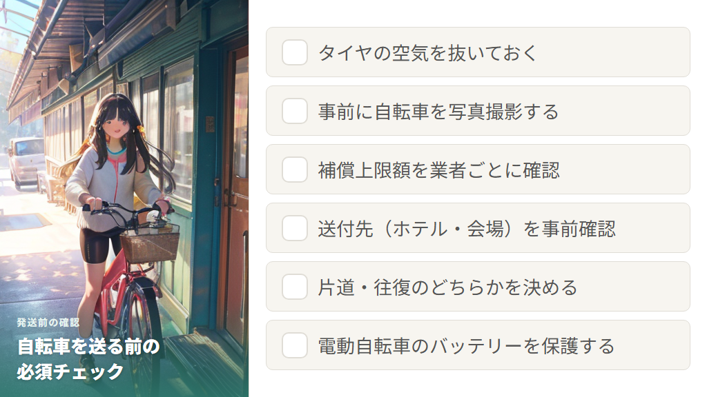 自転車を送る前に確認したい注意点