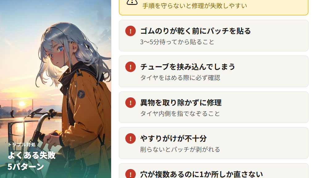 よくある失敗と修理を成功させるポイント