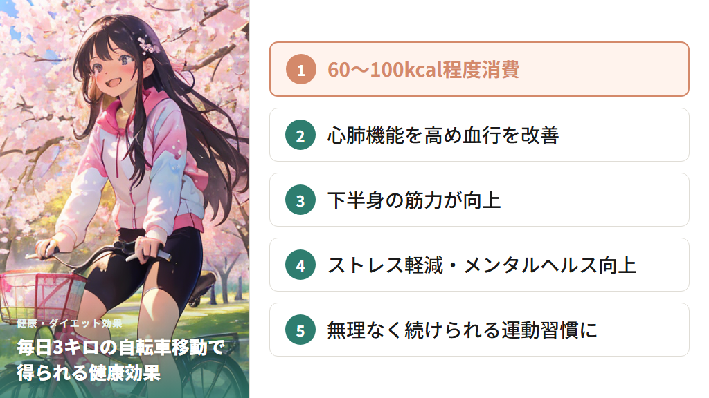 自転車で3キロ走ることで得られる健康・ダイエット効果