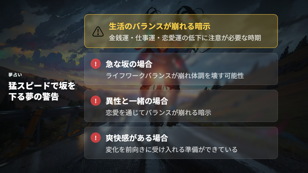 自転車で坂を猛スピードで下る夢の警告と注意点