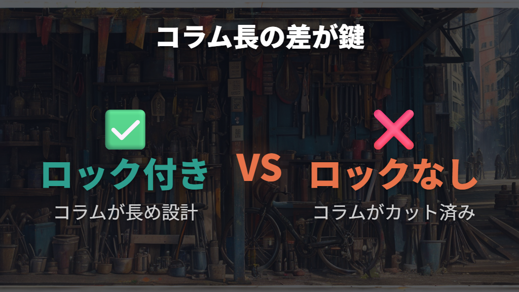シマノくるぴた(HL-S200)を後付けするときのフォークコラム問題