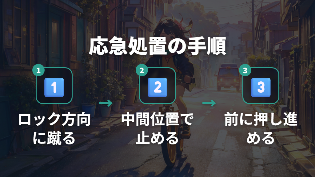 外出先でもできるスタンドのロック解除応急処置の手順