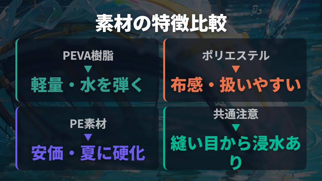 100均かごカバーの防水性と素材の実力（PEVA・ポリエステル・PE）