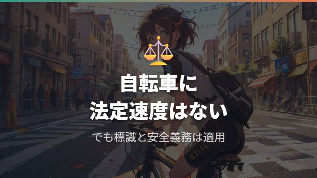 自転車に「法定速度」はない？速度ルールの基本