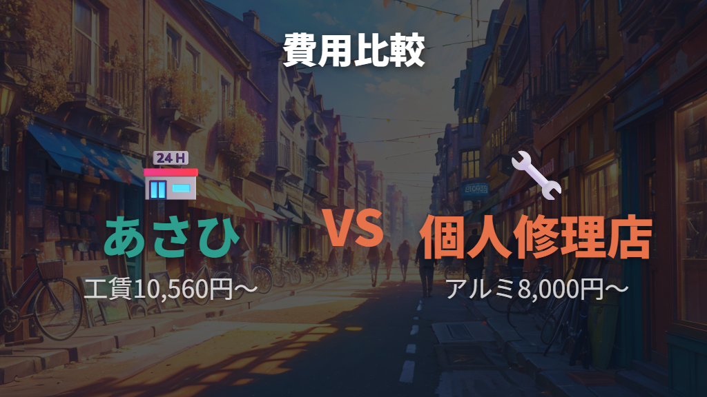 個人修理店との費用比較—あさひのリム交換は高い？