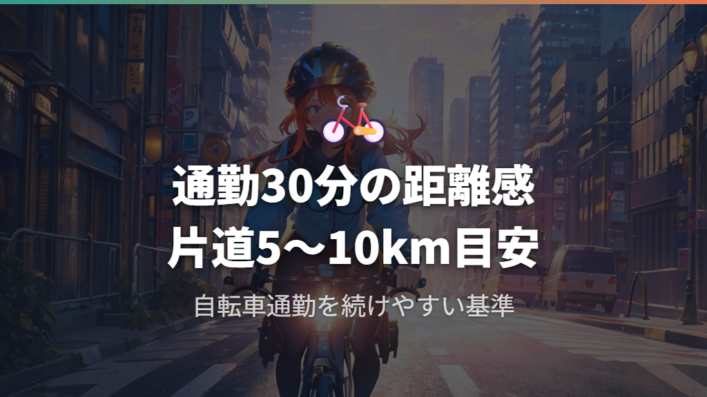 自転車通勤で30分はどのくらいの距離感か