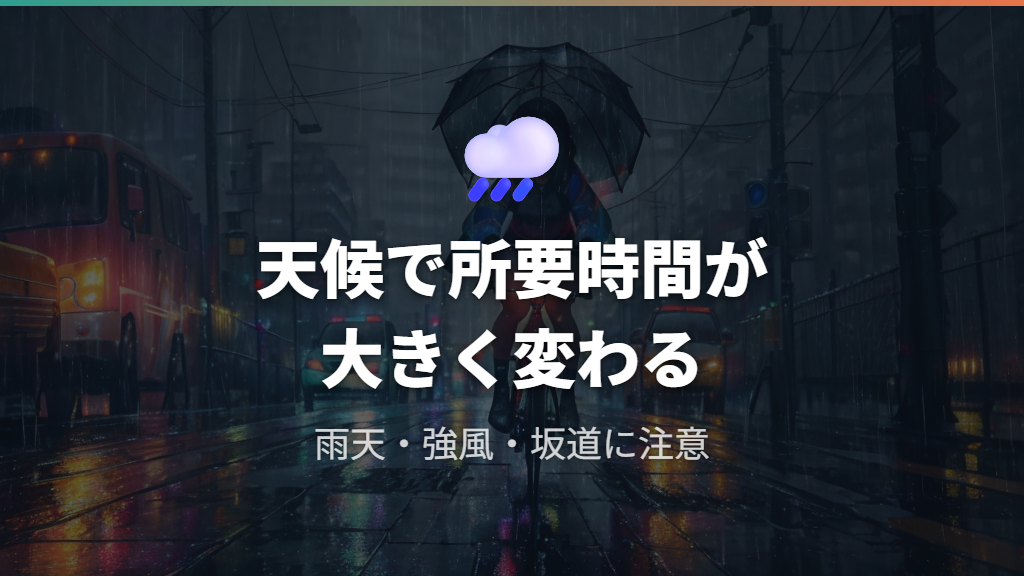 天候・道路状況が6.4キロの所要時間に与える影響