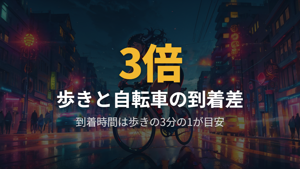 到着時間の差は「3倍」が目安