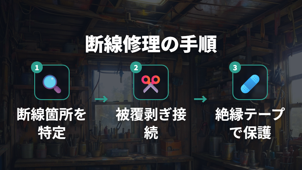 オートライト端子の断線が起きたときの修理方法