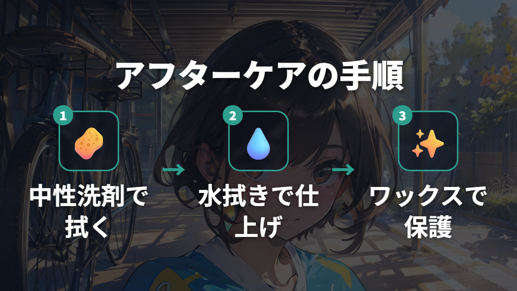 自転車のシールを剥がした後のフレームのケア方法