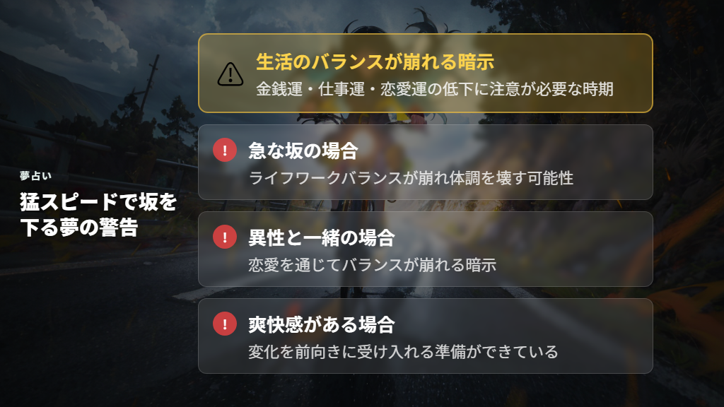 自転車で坂を猛スピードで下る夢の警告と注意点