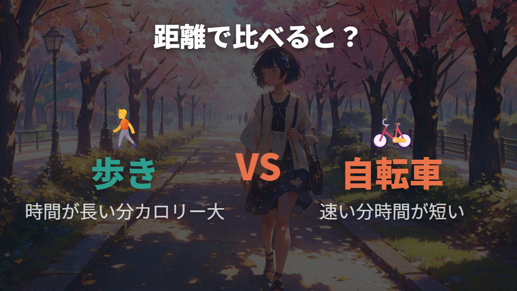 移動時間の違いが総カロリーに与える影響
