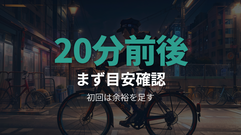 4.3kmは自転車で何分かかるかをまず確認