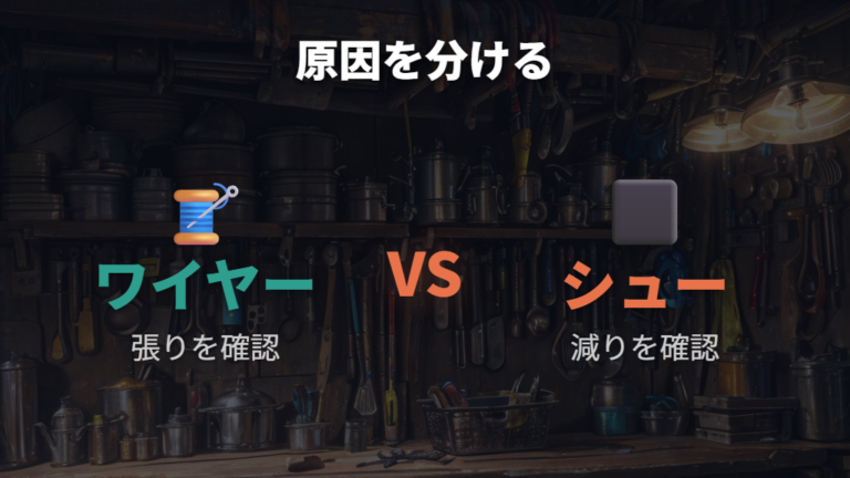 ブレーキがゆるくなる主な原因をワイヤーとシューで切り分ける