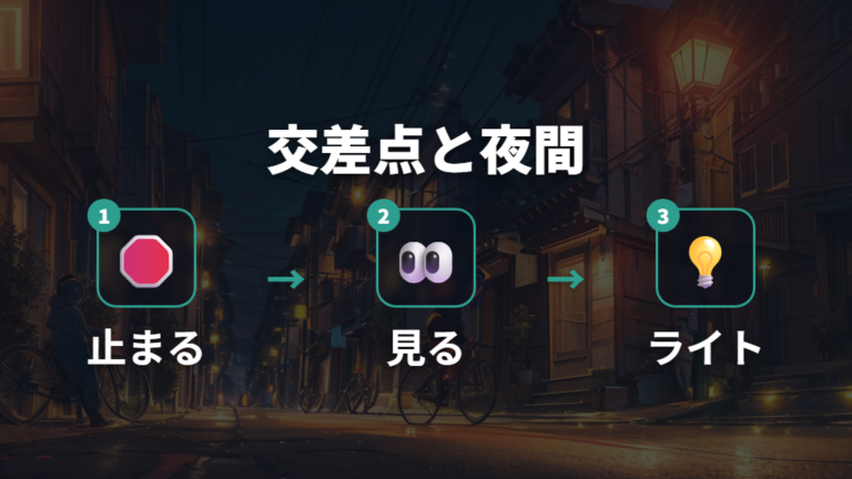 安全な乗り方の基本は交差点と夜間で差が出る